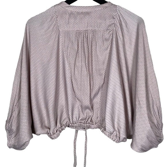 UO Covered Button-Down Tie Top Baby Pink - Picture 4 of 9